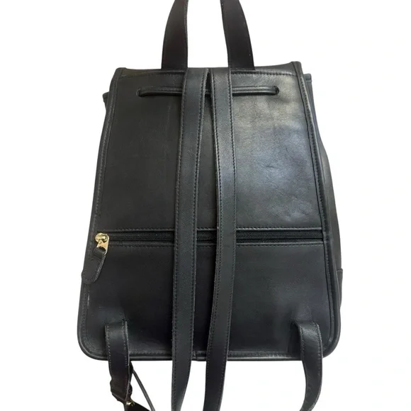 Coach black leather vintage large daypack backpack 9791